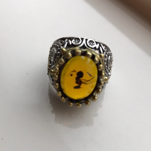 NWT Gothic ant in resin ring in silvertone size 8 witchy whimsygoth fairy insect - Picture 1 of 9